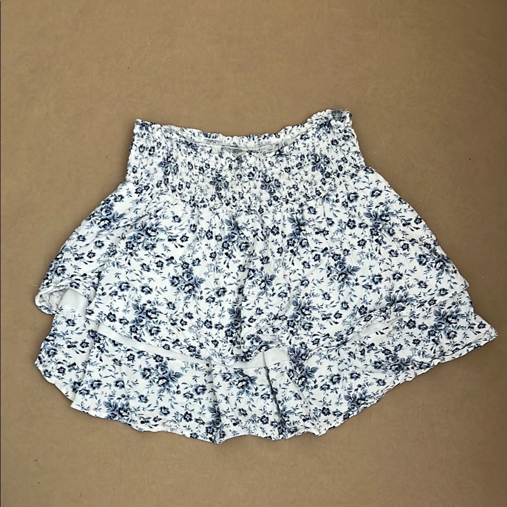 Streetwear Society Blue and White Mini Bubble Skirt